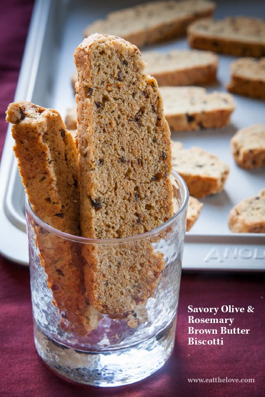 Sponsored Post: Savory Biscotti with Olive and Rosemary Brown Butter