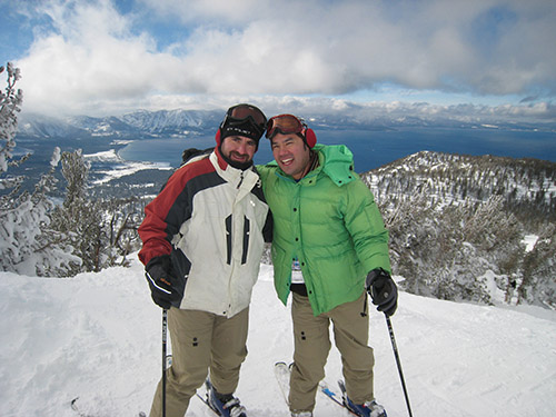 AJ and Irvin skiing