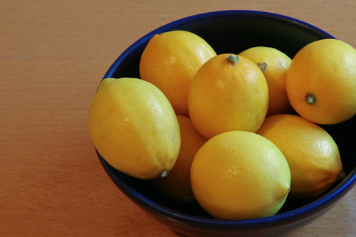 bowl of Meyer lemons