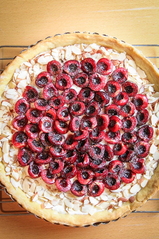 Cherry Goat Cheese Almond Tart. Photo by Irvin Lin of Eat the Love. www.eatthelove.com