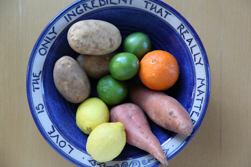 Bowl of citrus and potatoes jpg