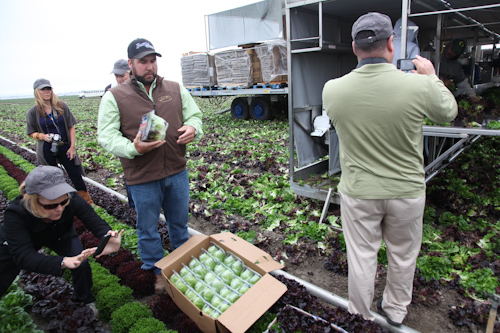 Farmer Brian showing us how the lettuce is packaged at Tanimura & Antle Farms. jpg