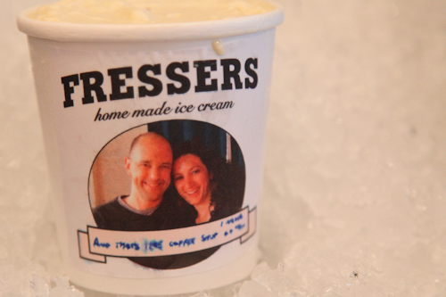 How adorable is this homemade coffee ice cream label?