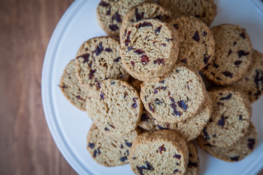 Gluten Free Maple Oat and Dried Cherry Shortbread Cookies by Irvin Lin of Eat The Love