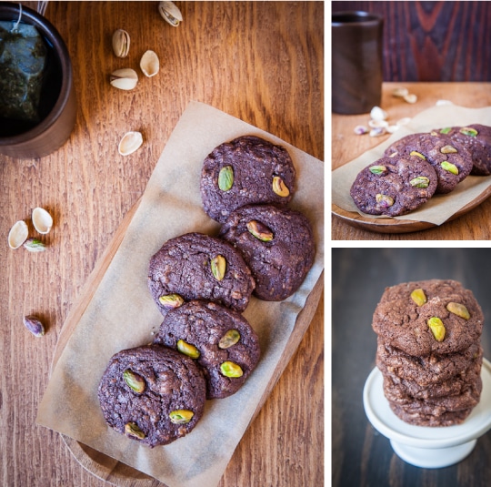 Chocolate Chocolate Chip Pistachio Cookie with Toffee Bits by Irvin Lin of Eat the Love