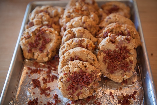 Fakin' Bacon compost cookie at the 18 Reason's DIY Dessert Holiday Cookie Swap. Photo by Irvin Lin of Eat the Love, www.eatthelove.com