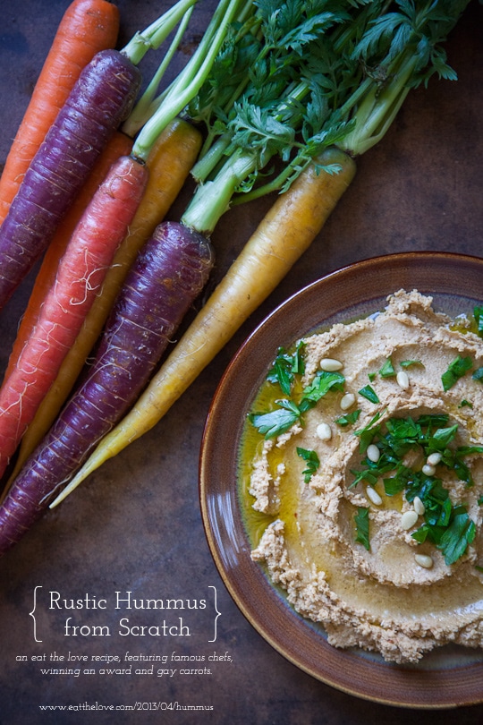 Rustic hummus made from scratch. Photo and recipe by Irvin Lin of Eat the Love. www.eatthelove.com