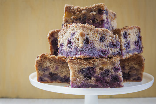 Peach and Blueberry Coffee Cake by Irvin Lin of Eat the Love. | www.eatthelove.com | #coffeecake #blueberries #peaches #recipe