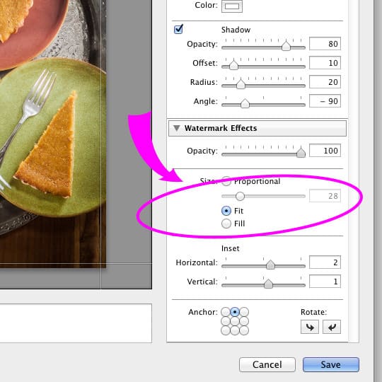Size options in the Watermark Editor of Lightroom. Tutorial by Irvin Lin of Eat the Love. | www.eatthelove.com