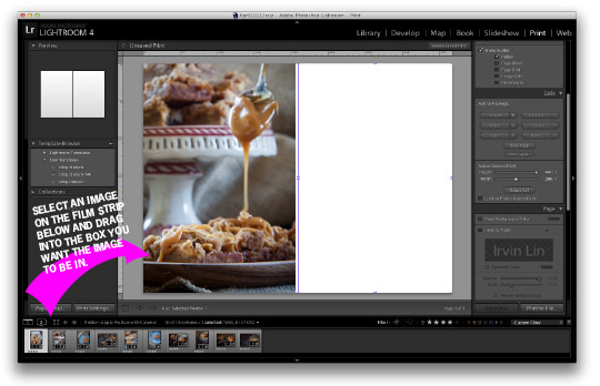 Drag the image you want into the box on the page. Tutorial by Irvin Lin of Eat the Love. www.eatthelove.com