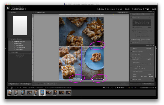 The watermark will go on each image at the same place. Tutorial by Irvin Lin of Eat the Love. www.eatthelove.com