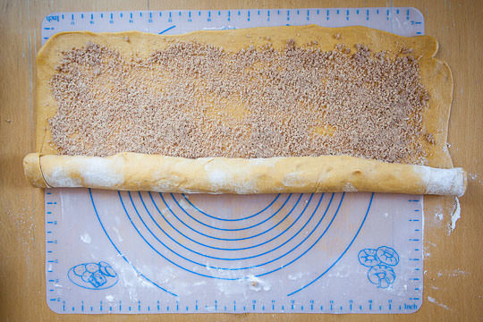Roll the dough so you have a 20 inch rolled log of dough. Process photo by Irvin Lin of Eat the Love. www.eatthelove.com