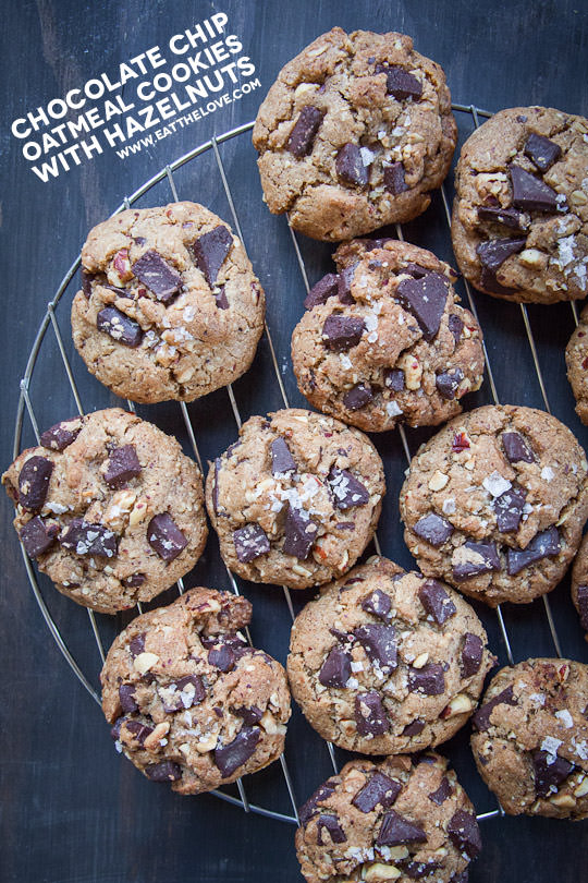 Chocolate Chip Oatmeal Cookies with Hazelnuts by Irvin Lin of Eat the Love. www.eatthelove.com