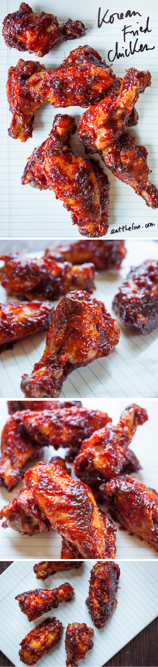 Korean Fried Chicken Recipe that is baked not fried! Recipe and Photos by Irvin Lin of Eat the Love.