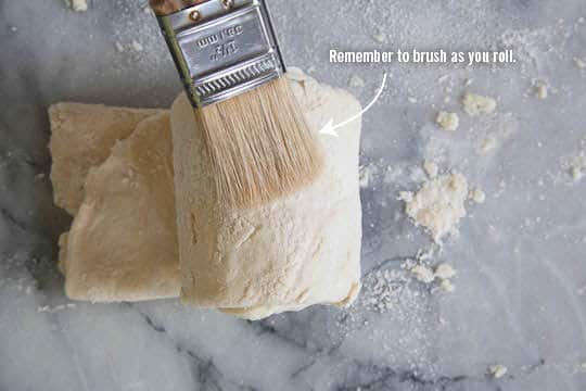 Remember to brush the dough as you roll. Photo by Irvin Lin of Eat the Love. www.eatthelove.com