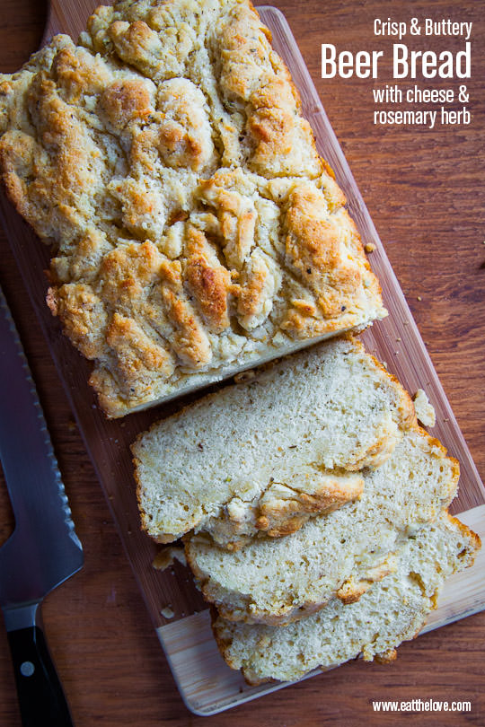 Beer Bread with Cheese and Rosemary. Recipe by Irvin Lin of Eat the Love.