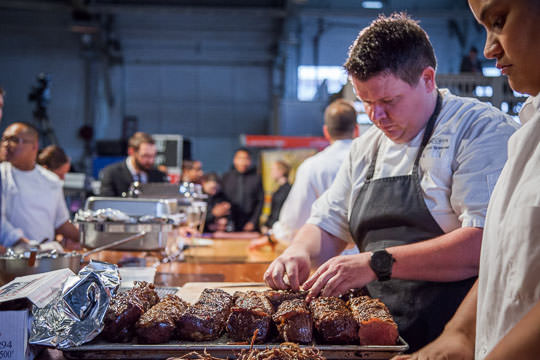 Chefs at work at Meals On Wheels Star Chefs and Vintners Gala 2014. Photo by Irvin Lin of Eat the Love