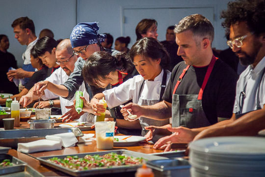 Chefs working hard at Meals On Wheels Star Chefs and Vintners Gala 2014. Photo by Irvin Lin of Eat the Love