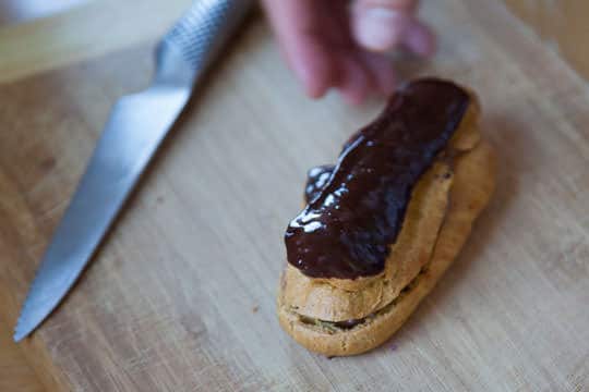 Place the top back on top of the filled eclair. Photo by Irvin Lin of Eat the Love.