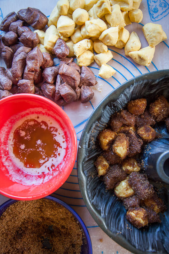 Chocolate and pumpkin bread dough make this mixed up monkey bread. Recipe by Irvin Lin of Eat the Love.
