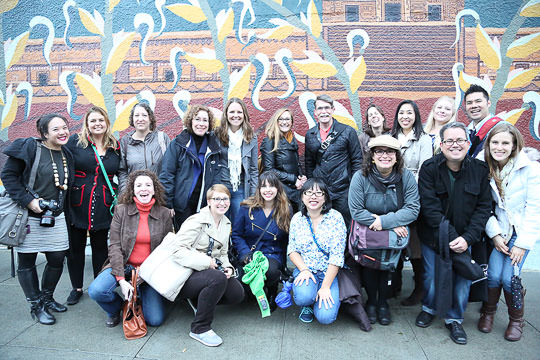 A group of food bloggers on a tour of the Mission. Photo courtesy of Negra Modelo. 