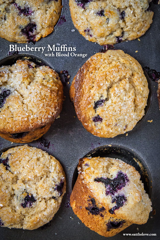 Blueberry Muffins Recipe with Blood Oranges. Photo and Recipe by Irvin Lin of Eat the Love.