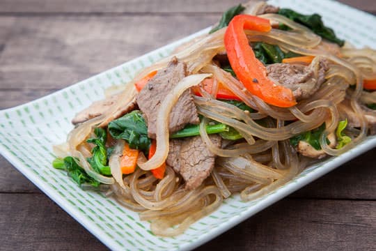 Japchae Recipe, an easy Korean dish. Photo and recipe by Irvin Lin of Eat the Love.