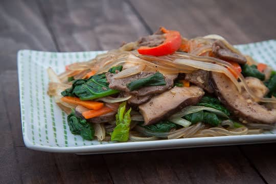 Korean Japchae Recipe. Photo and recipe by Irvin Lin of Eat the Love.