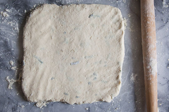 Roll the dough out into a 10-inch square. Photo by Irvin Lin of Eat the Love.