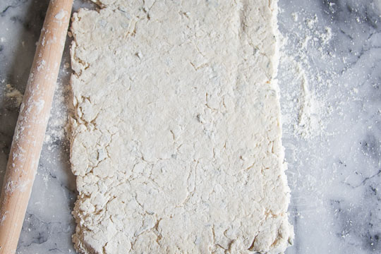Roll the dough out into a 12 x 9 inch rectangle. Photo by Irvin Lin of Eat the Love.