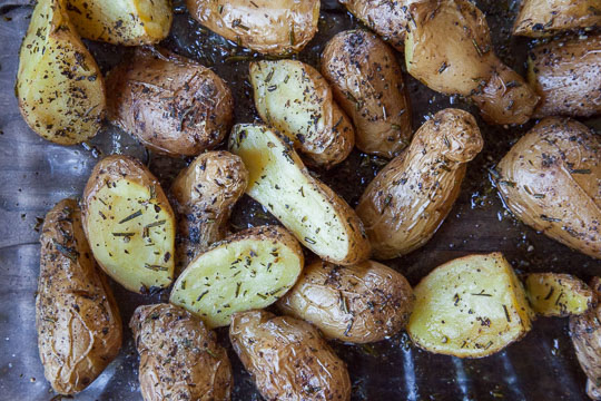 Easy Herb Roasted Potatoes. Recipe and Photo by Irvin Lin of Eat the Love