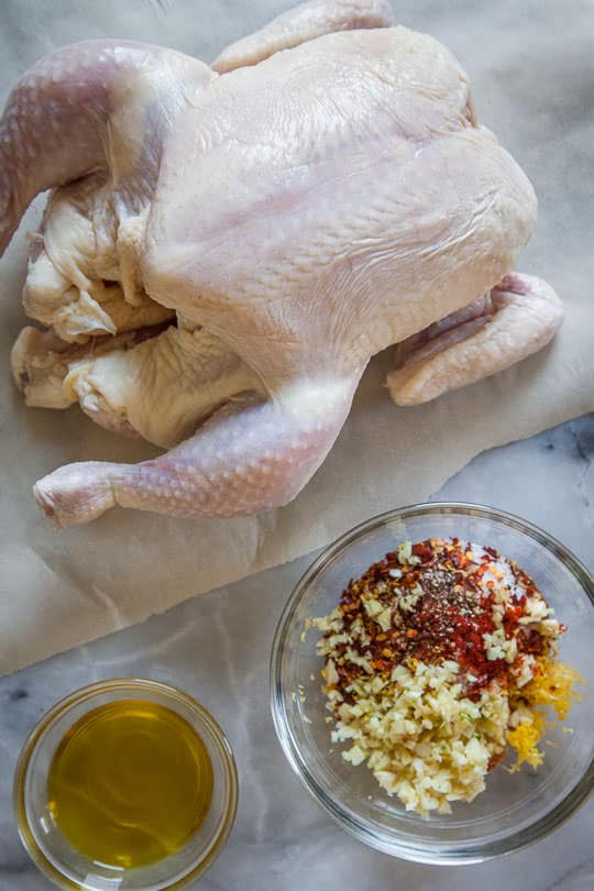 Chicken Rub Recipe prepped for a Meyer Lemon Mexican Adobo Rubbed Roasted Chicken. Photo and recipe by Irvin Lin of Eat the Love.