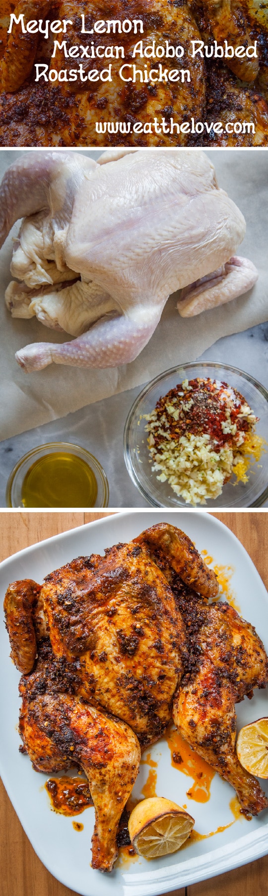 Chicken Rub Recipe for a Meyer Lemon Medican Adobo Rubbed Roasted Chicken. Photo and recipe by Irvin Lin of Eat the Love.