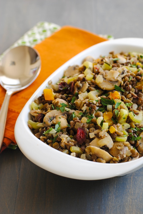 Lentil Mushroom Stuffing