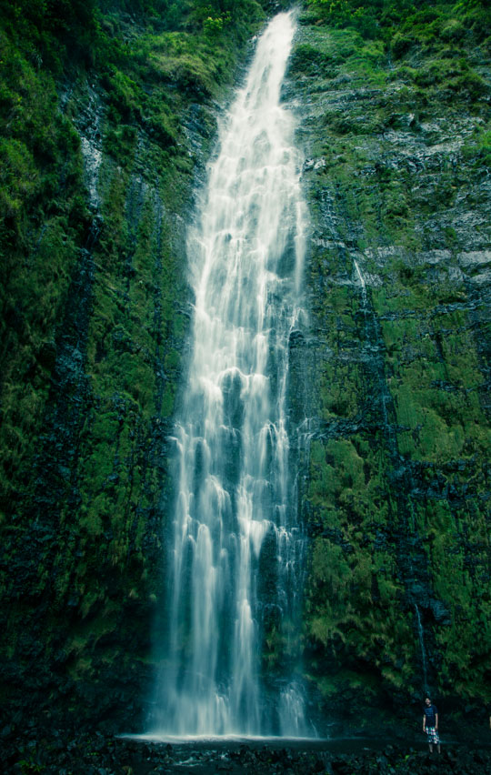 Waterfall in Maui. Photo by A. J. Bates of Eat the Love. 