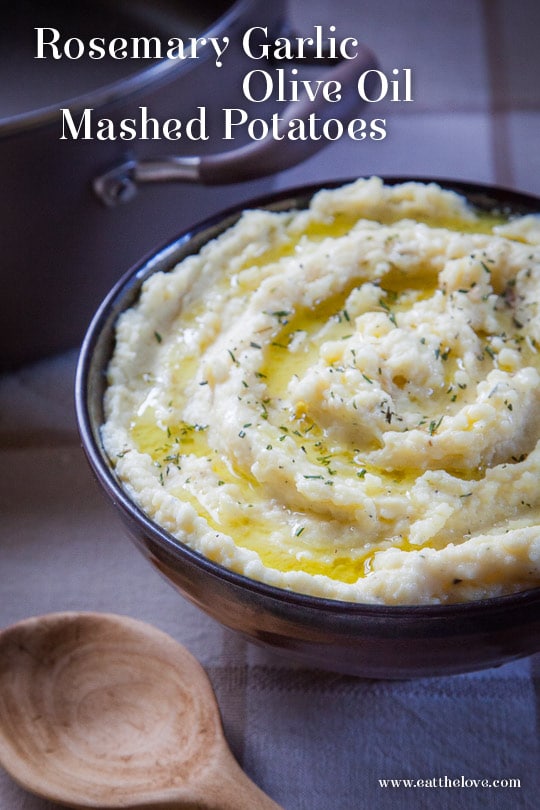 Rosemary Garlic Olive Oil Mashed Potatoes. Recipe and Photo by Irvin Lin of Eat the Love.