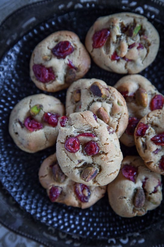 Pistachio and dried cranberry cookies recipe. Photo and recipe by Irvin Lin of Eat the Love.