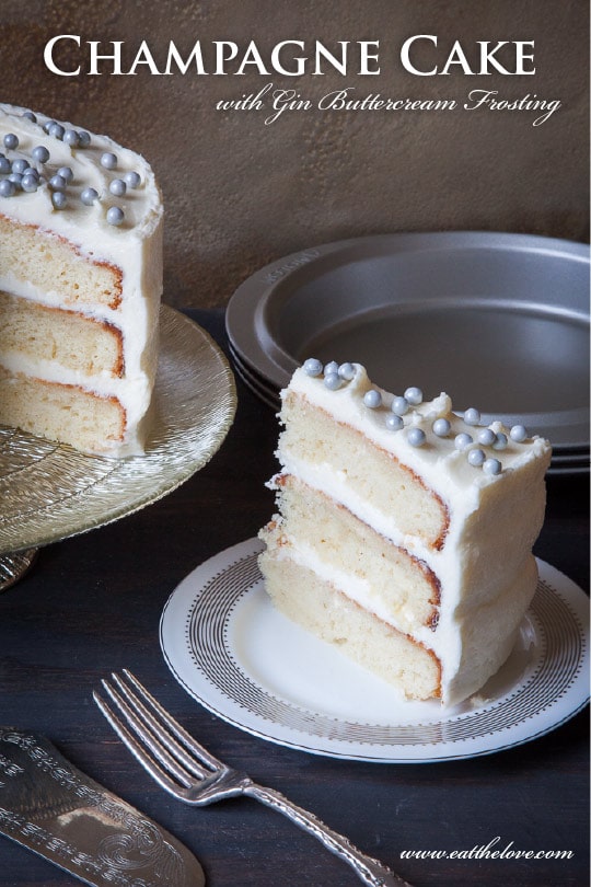 Champagne cake with Gin Buttercream Frosting. Photo and recipe by Irvin Lin of Eat the Love.