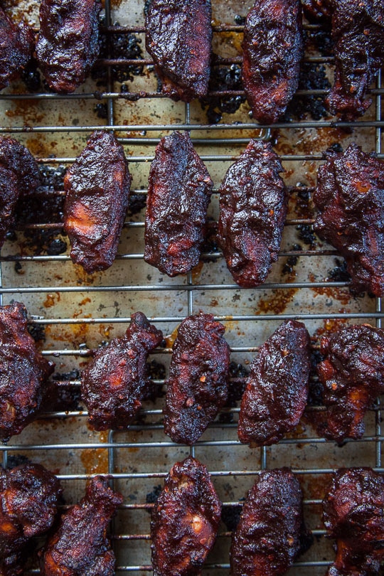 Barbecue Chicken Wings. Made with homemade spicy and sweet barbecue sauce. Recipe and photo by Irvin Lin of Eat the Love.