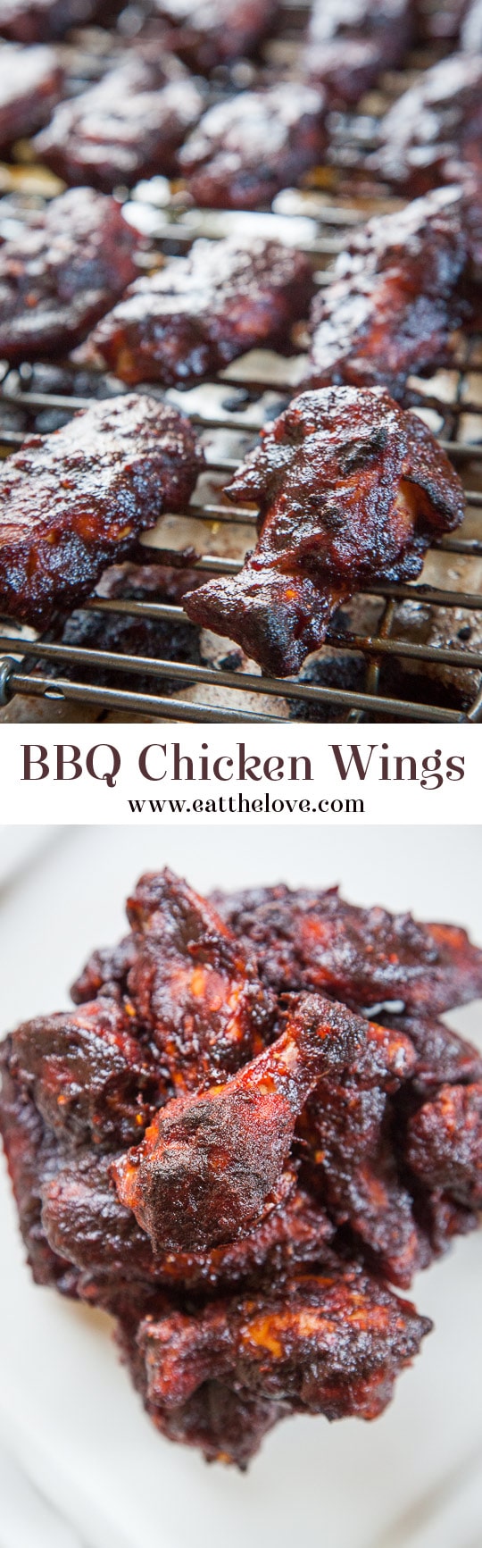 BBQ Chicken Wings Recipe with spicy, sweet and tangy homemade barbecue sauce! Photo and recipe by Irvin Lin of Eat the Love.