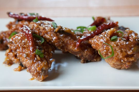 The classic Chinese-American dish General Tso's Chicken inspired these wings! Photo and recipe by Irvin Lin of Eat the Love.