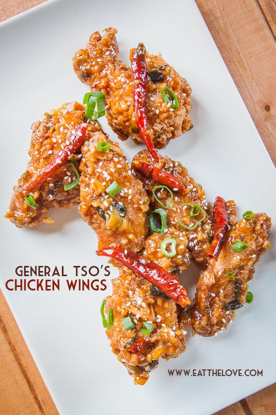 General Tso's Chicken Wings. Recipe and photo by Irvin Lin of Eat the Love.