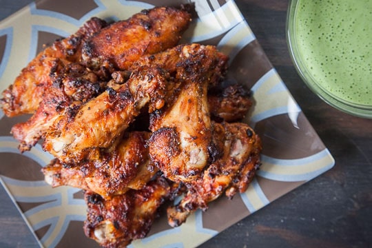 Peruvian Chicken Wings with Spicy Peruvian Green Sauce. Photo and recipe by Irvin Lin of Eat the Love.