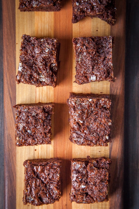 Rye Brownies with Caramel and Sea Salt. Photo and recipe by Irvin Lin of Eat the Love.