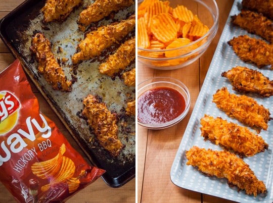Super easy to make potato chip chicken tenders. Recipe and photo by Irvin Lin of Eat the Love.
