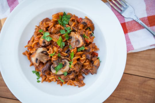 Homemade Cheeseburger Pasta! Nothing like the box mix, totally from scratch. Photo and recipe by Irvin Lin of Eat the Love.