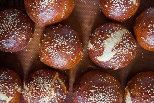 Pretzel Buns. Photo and recipe by Irvin Lin of Eat the Love.