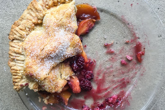 Peach and Blackberry pie.