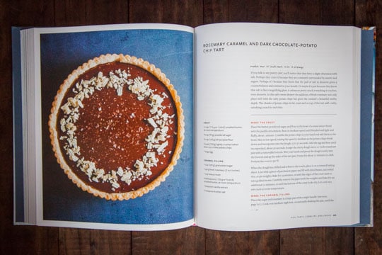 Rosemary Caramel and Dark Chocolate-Potato Chip Tart