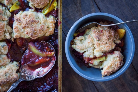 Spicy Apple Cobbler! With Blackberries and Blueberries! Recipe by Irvin Lin of Eat the Love.